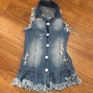 Clendy distressed BYE denim dress